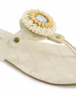 Lindsay Phillips Rosie Quilt Flip Flops in Ivory - women