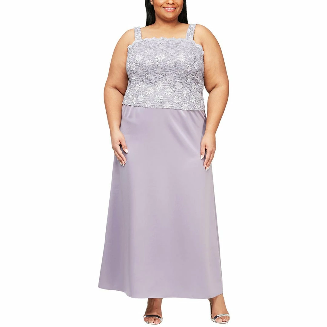 Alex Evenings Plus Womens 2PC Popover Dress With Cardigan - Image 3