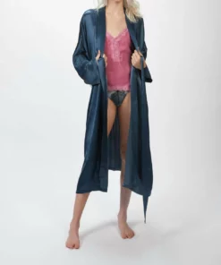 Asceno Athens Robe In Petrol - women