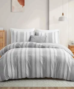 Peace Nest 3PCS in Set Duvet Cover Sets with Pillowcases Strip Patten