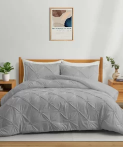 Peace Nest 3 Pieces Comforter Sets Pintuck Pinch Pleat King Queen Sized Comforter