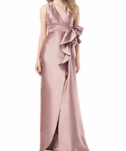 Kay Unger New York Rachel Womens Ruffled Column Evening Dress