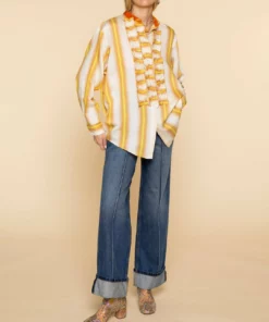 Forte Forte Degrade Stripe Shirt in Ambra - women