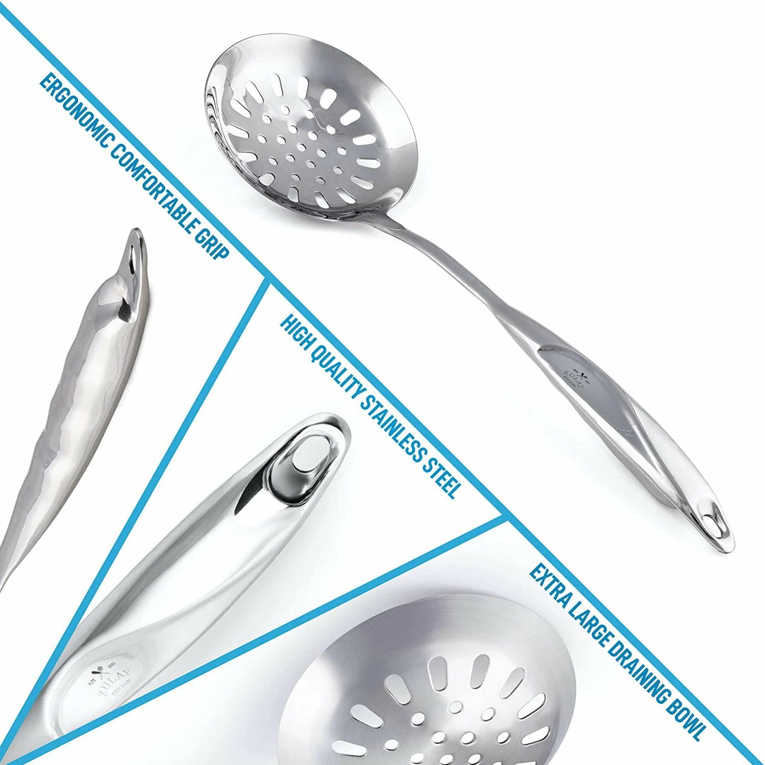 Zulay Kitchen Draining Spoon SS - Image 2