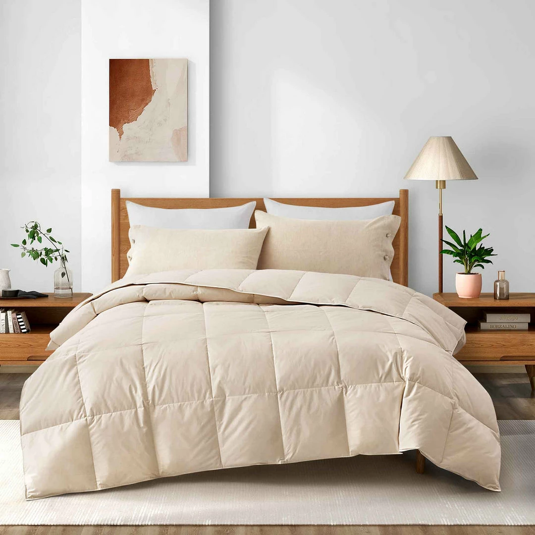 Peace Nest All Season Organic Cotton Comforter Down and Feather Fiber Fill Duvet Insert GOTS Cert - Image 2