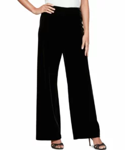 Alex Evenings Petites Womens Velvet Pull On Pants