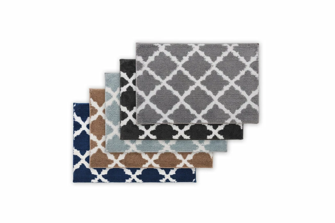 Bibb Home 2 Pack Trellis Micro Shag Bath Rugs - Image 2