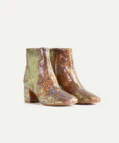 Forte Forte Chic Printed Leather Ankle Boots in Caju - women