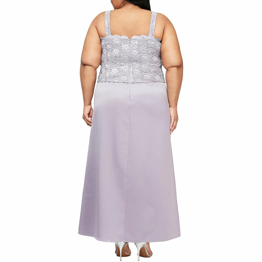 Alex Evenings Plus Womens 2PC Popover Dress With Cardigan - Image 4