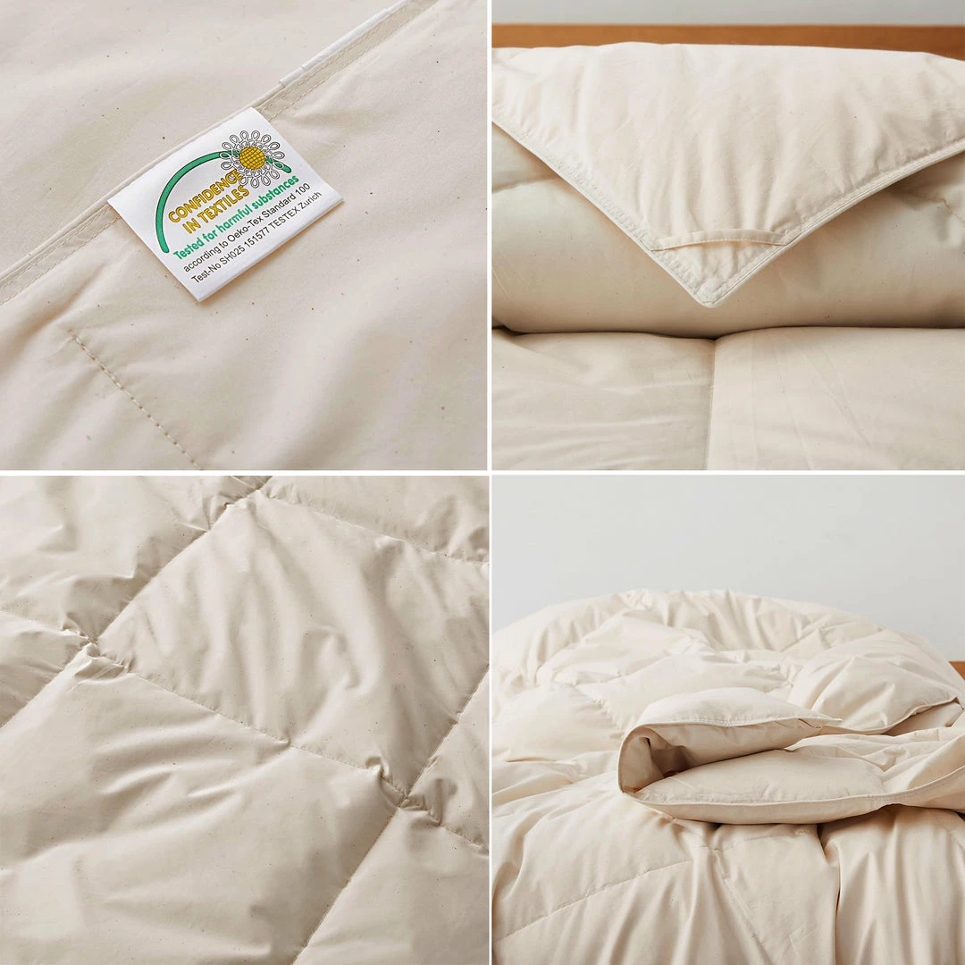 Peace Nest All Season Organic Cotton Comforter Down and Feather Fiber Fill Duvet Insert GOTS Cert - Image 5