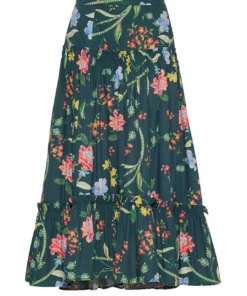 Cara Cara Tisbury Skirt in Ophelia Floral Emerald - women