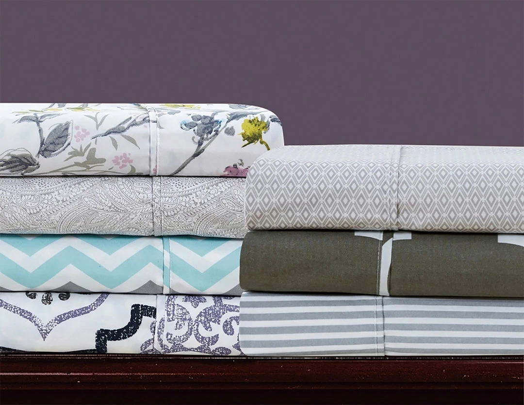 Bibb Home Egyptian Luxury 1800 Count Printed 4 Piece Sheet Set - Image 2