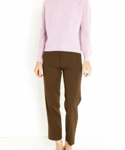 Forte Forte Wool Canvas High Waist Pants In Forest - women