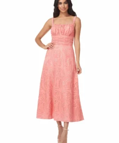 Kay Unger New York Coty Womens Eyelet Maxi Cocktail and Party Dress