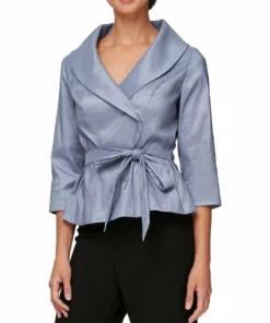 Alex Evenings Womens Shimmer V Neck Blouse