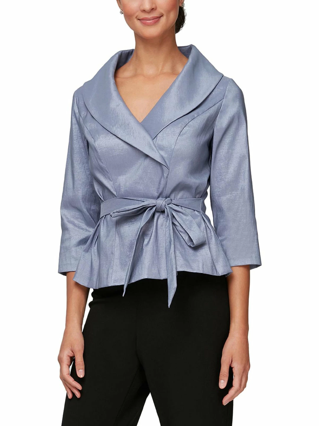 Alex Evenings Womens Shimmer V Neck Blouse