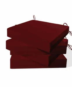 Peace Nest Square Design Waterproof Set of 4 Outdoor Chair Cushions Seat Pads 18.5*16*3"