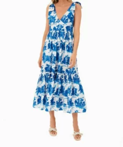 Cara Cara Natasha Dress in Venetian Story Blue - women