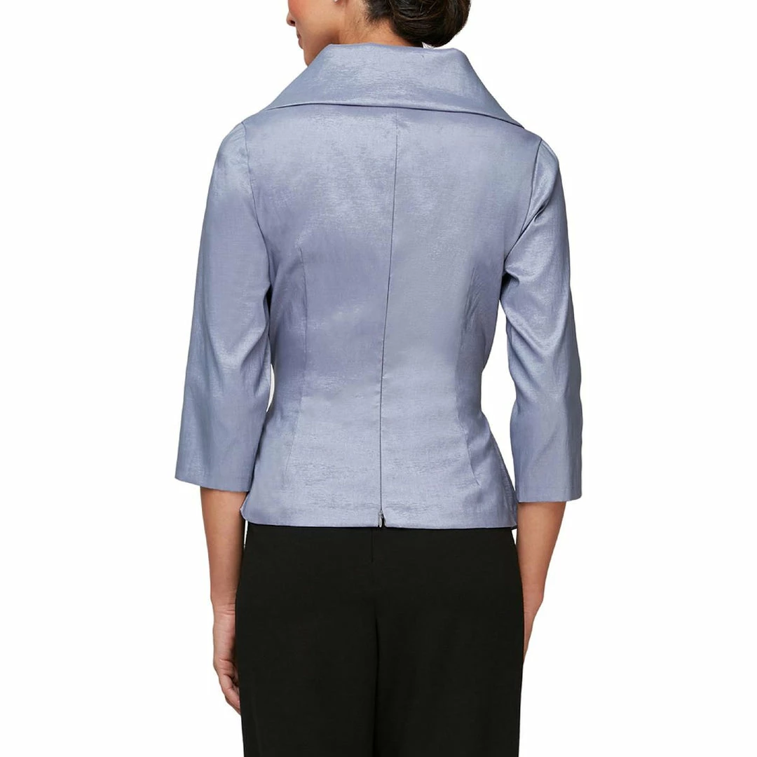 Alex Evenings Womens Shimmer V Neck Blouse - Image 2