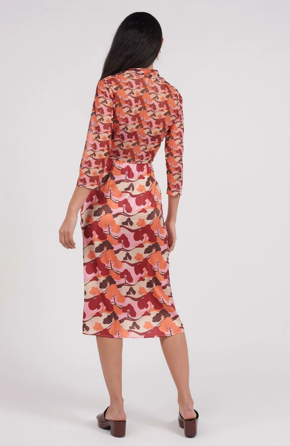 Another Girl Tree Print Satin Skirt in Multi - women - Image 3