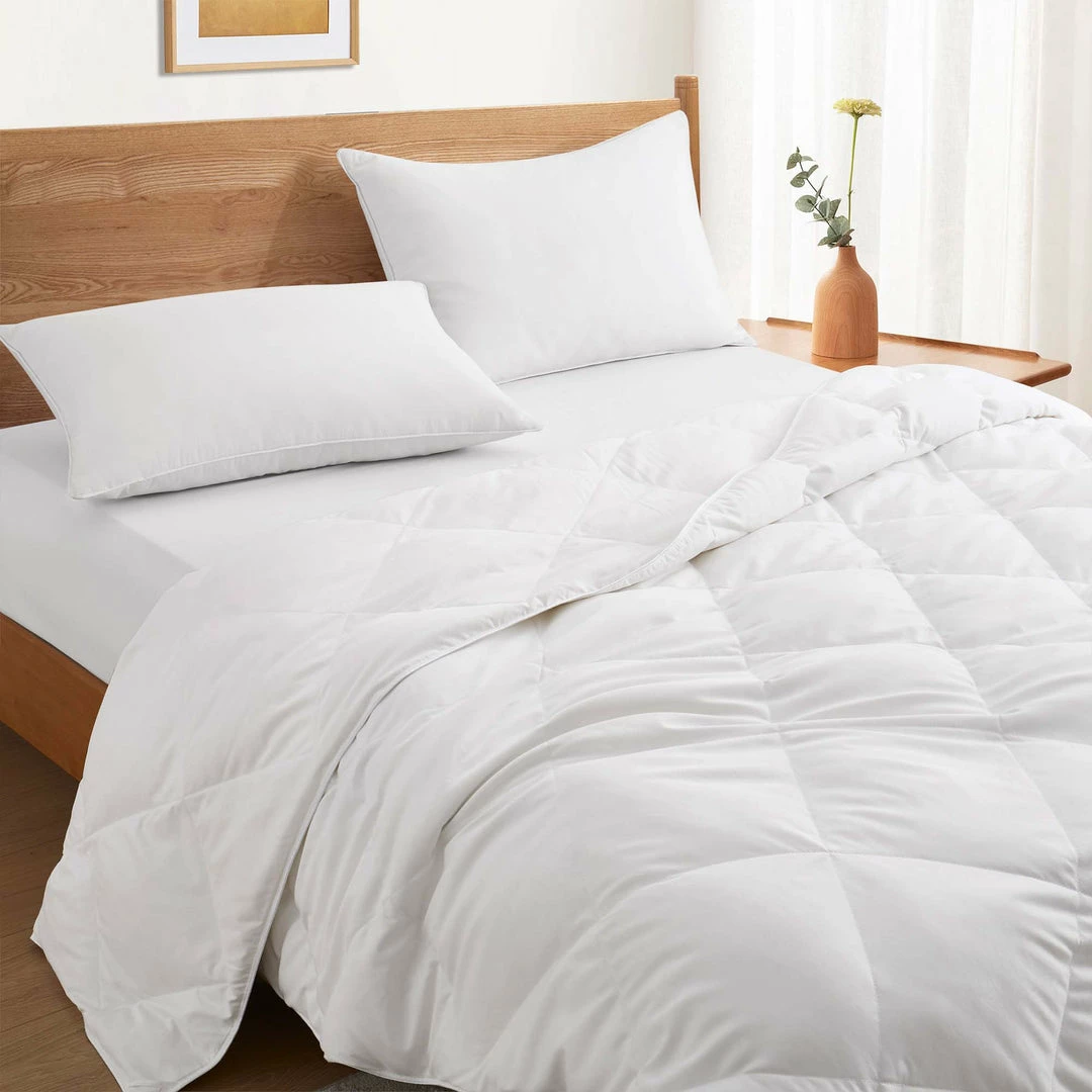 Peace Nest Soft Lightweight Down and Feather Fiber Comforter Diamond Quilted Duvet Insert - Image 3