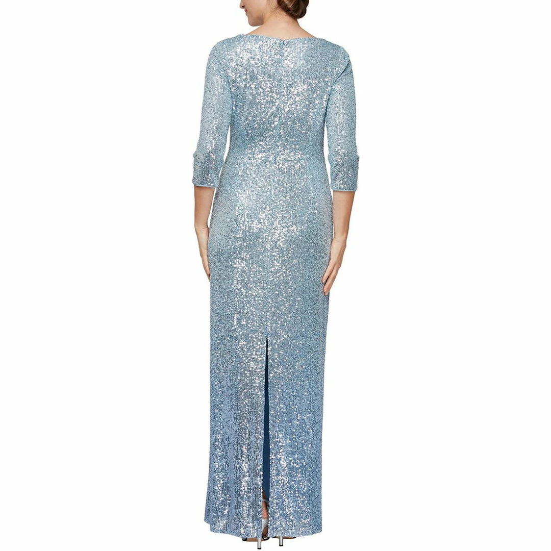 Alex Evenings Womens Sequined Full Length Evening Dress - Image 2