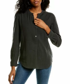 TAGS Gauze Henley Top - women