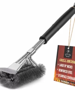 Zulay Kitchen Kitchen 18 Inch Stainless Steel Grill Brush and Scraper