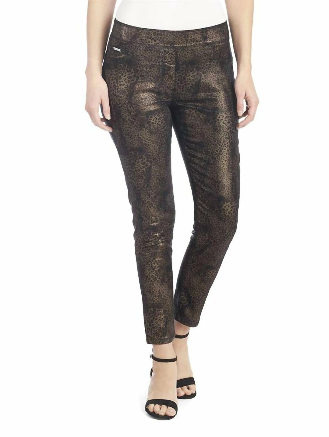 Coco + Carmen Omg Printed Skinny Jean in Black/Gold Leopard - women