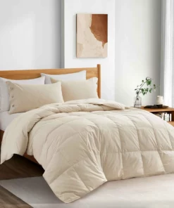 Peace Nest All Season Organic Cotton Comforter Down and Feather Fiber Fill Duvet Insert GOTS Cert