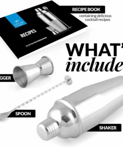Zulay Kitchen Cocktail Shaker Set - Stainless Steel