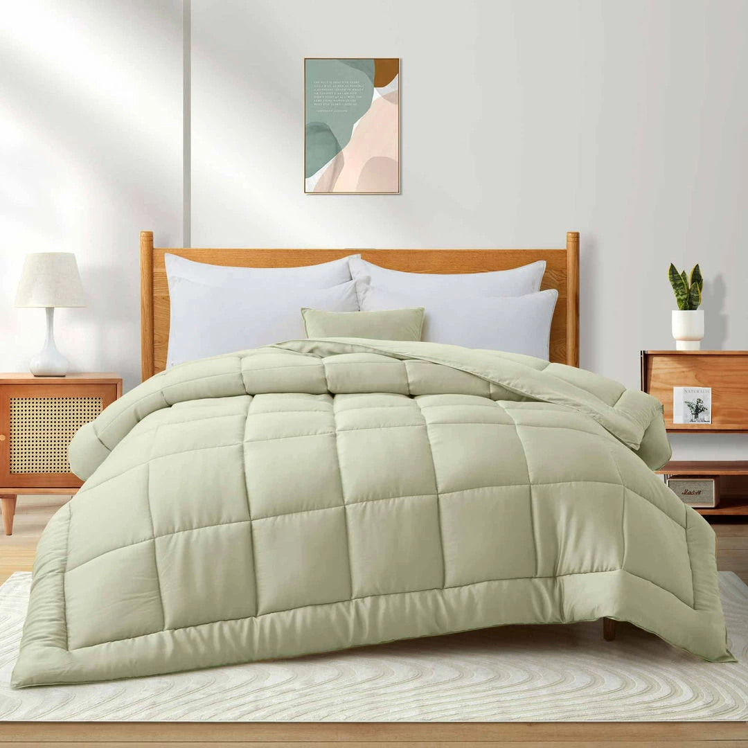 Peace Nest Soft Lyocell Embroidered & Jacquard Down Alternative Comforter All Season - Image 2