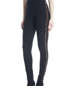 Iltm Peyton Animal Tape Pant in Black - women