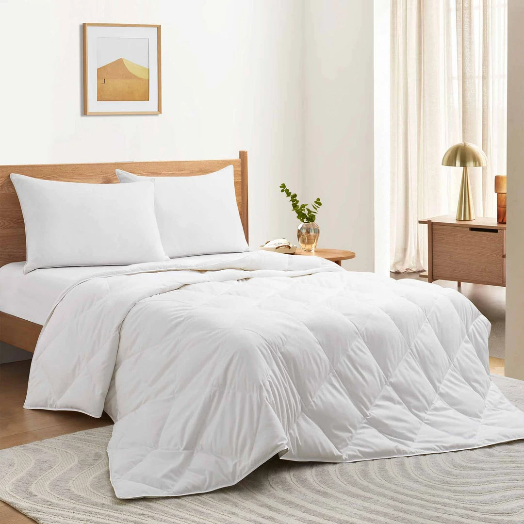 Peace Nest Soft Lightweight Down and Feather Fiber Comforter Diamond Quilted Duvet Insert - Image 2