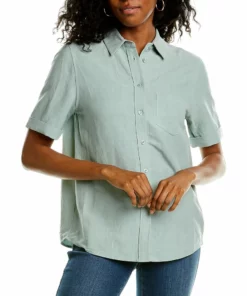 TAGS Silk & Linen-Blend Shirt - women