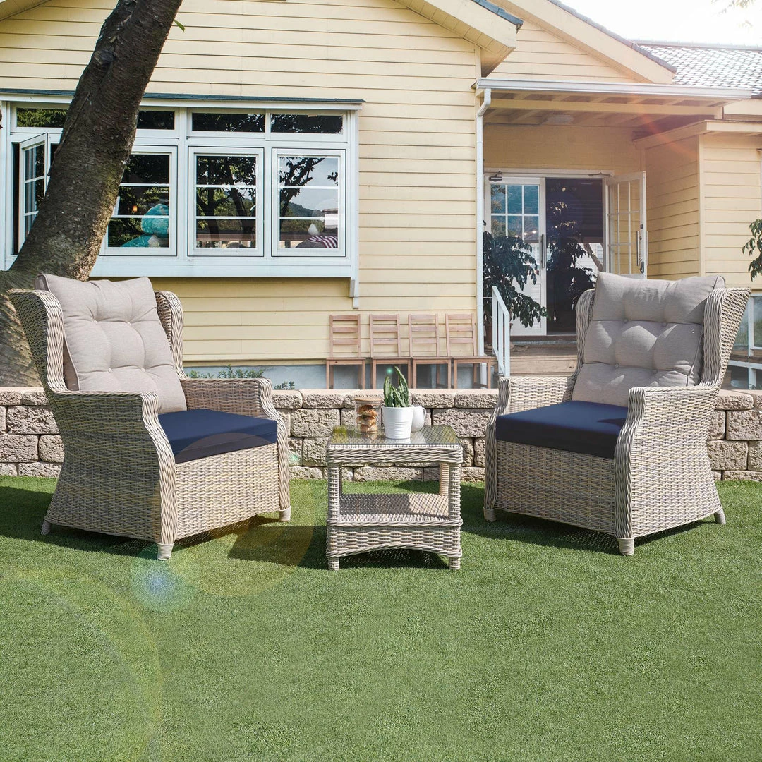 Peace Nest Square Design Waterproof Set of 4 Outdoor Chair Cushions Seat Pads 18.5*16*3" - Image 5