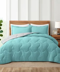 Peace Nest Reversible Down Alternative Comforter Set, 1 Duvet Insert with 2 Pillowcase