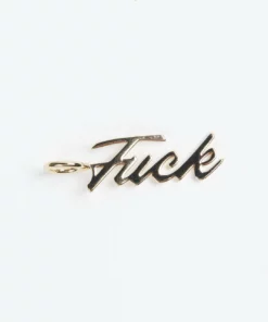 Eklexic Script Pendant Fuck In Gold - women