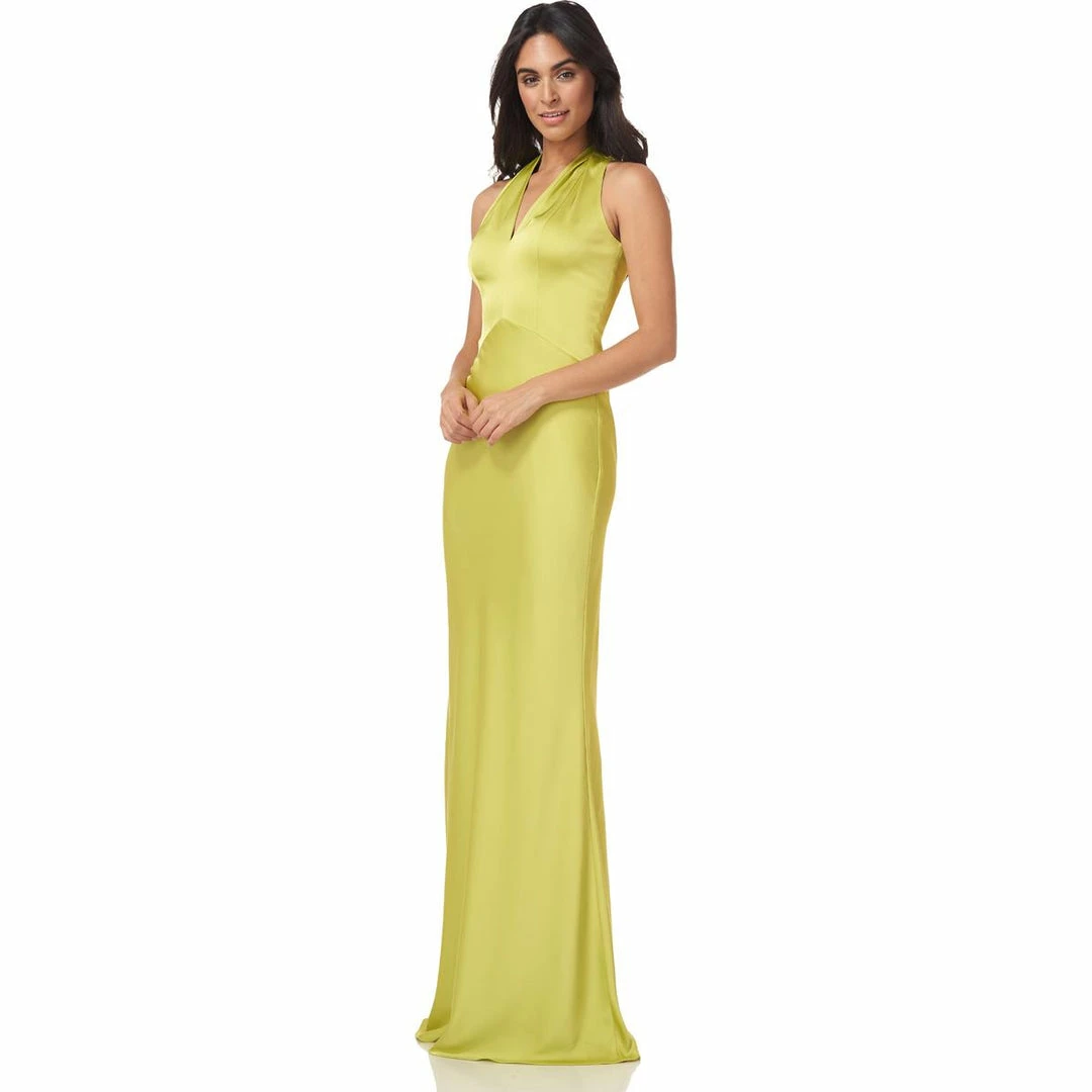 Kay Unger New York Fallon Womens V Neck Maxi Evening Dress - Image 2
