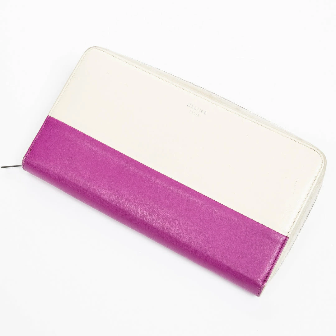 Céline Bicolor Zip Around Wallet - women