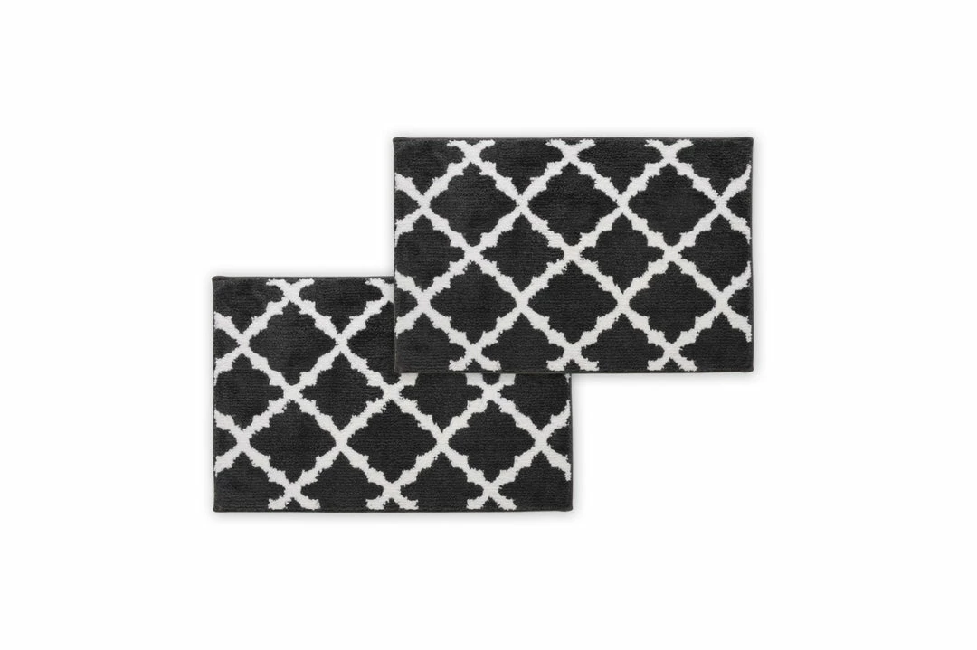Bibb Home 2 Pack Trellis Micro Shag Bath Rugs - Image 7