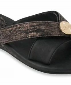 Lindsay Phillips Mellie Sandals in Black & Rose Gold - women