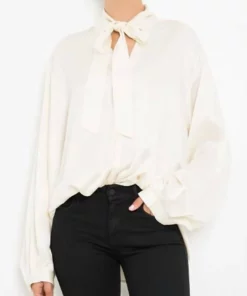 Forte Forte Silk Shirt W/ Ribbon In Avorio - women