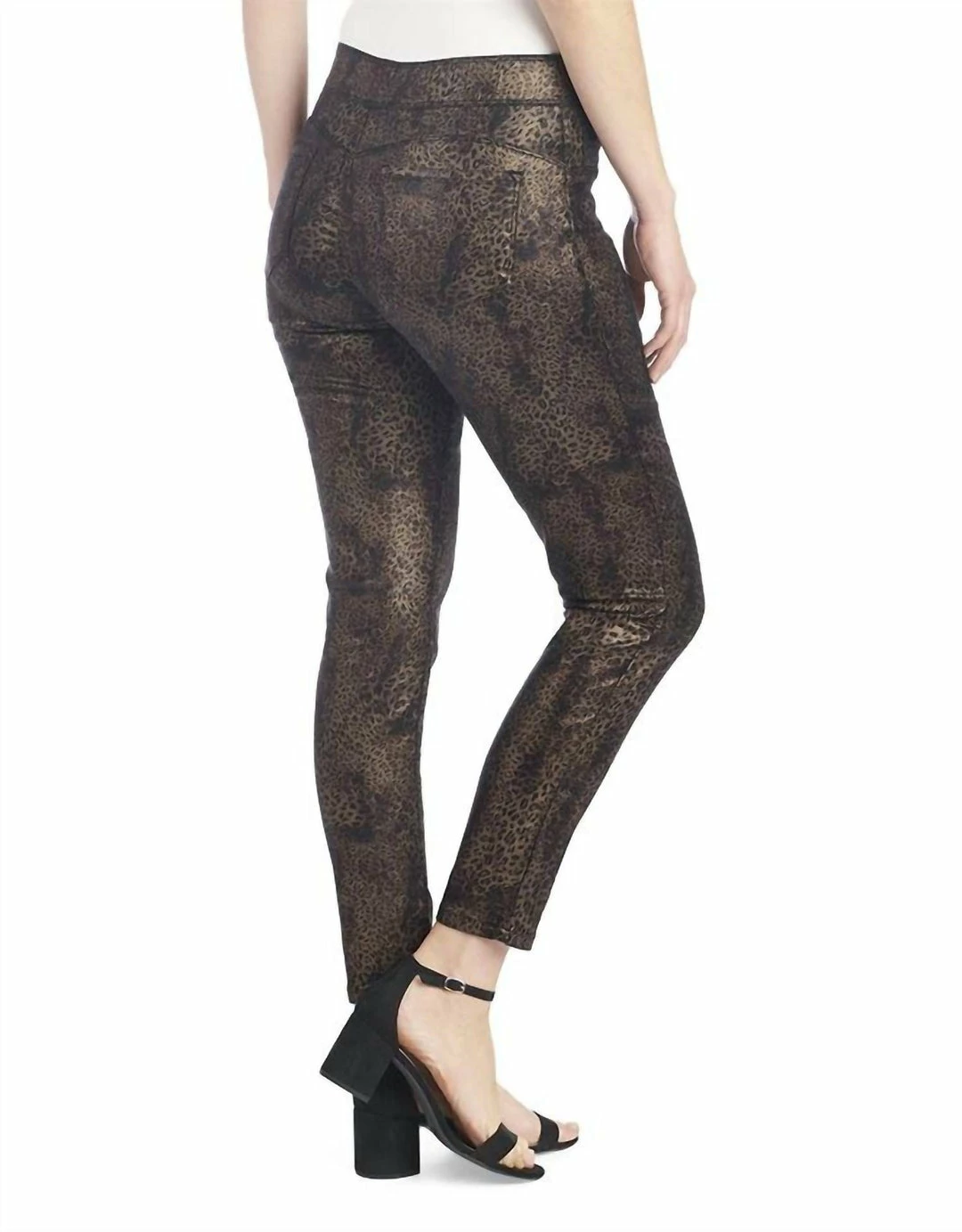 Coco + Carmen Omg Printed Skinny Jean in Black/Gold Leopard - women - Image 2