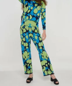 Another Girl Organic Cotton Lava Lamp Knit Flare Trouser in Multi - women