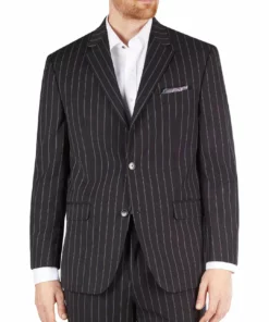 Sean John Mens Woven Pinstripe Two-Button Blazer