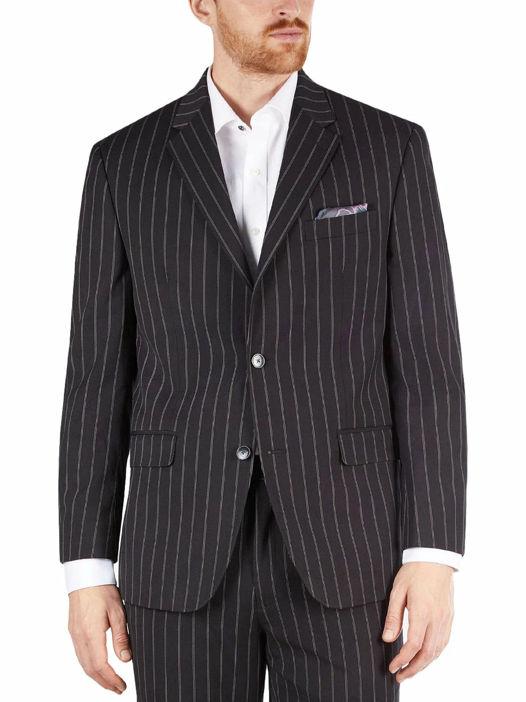 Sean John Mens Woven Pinstripe Two-Button Blazer
