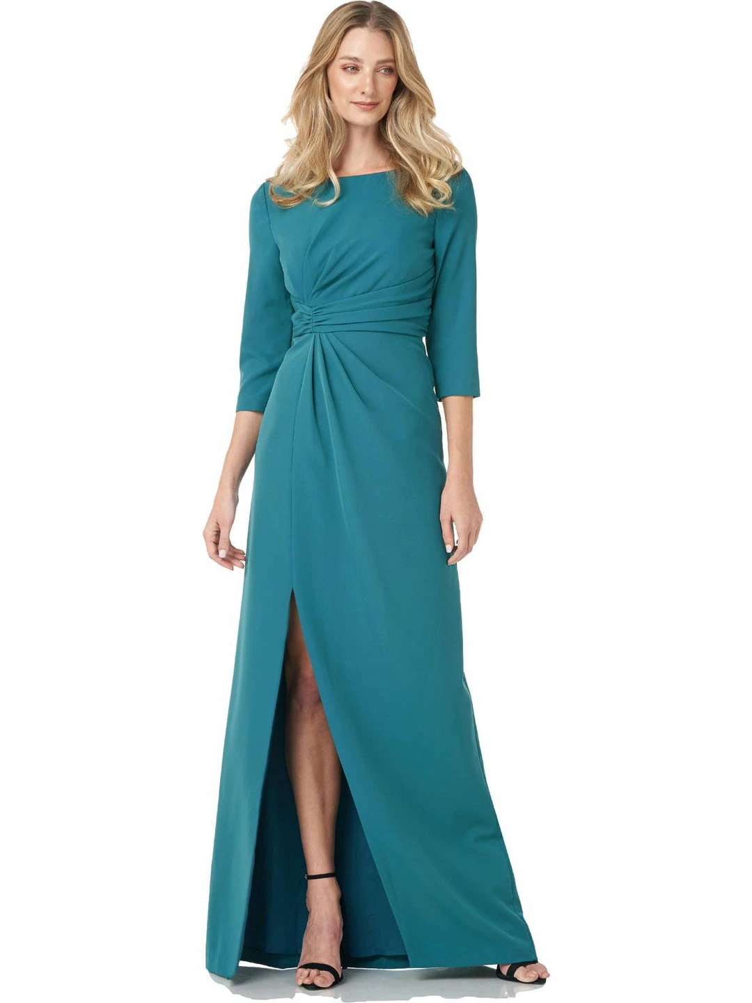 Kay Unger New York Womens Gathered Maxi Evening Dress
