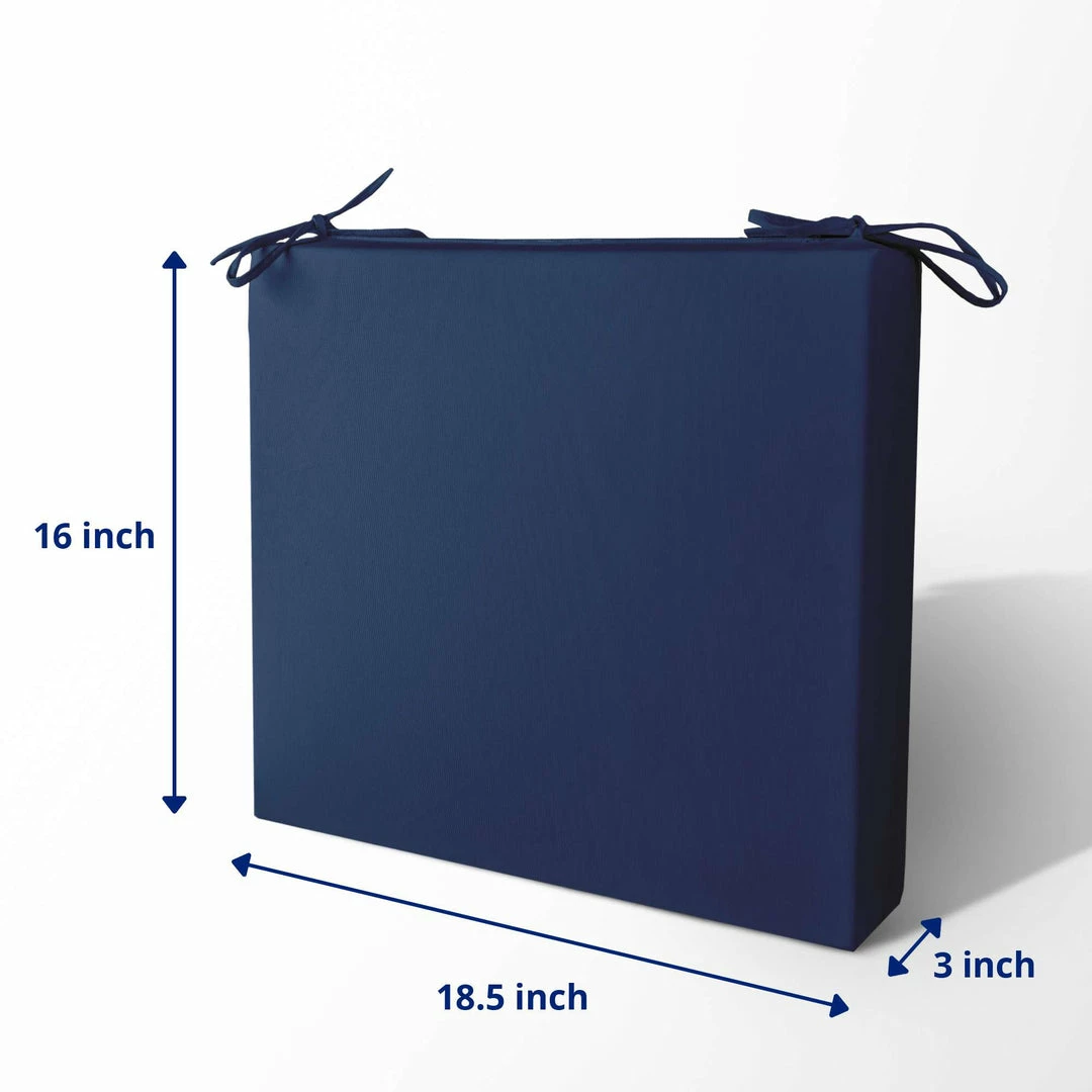 Peace Nest Square Design Waterproof Set of 4 Outdoor Chair Cushions Seat Pads 18.5*16*3" - Image 2