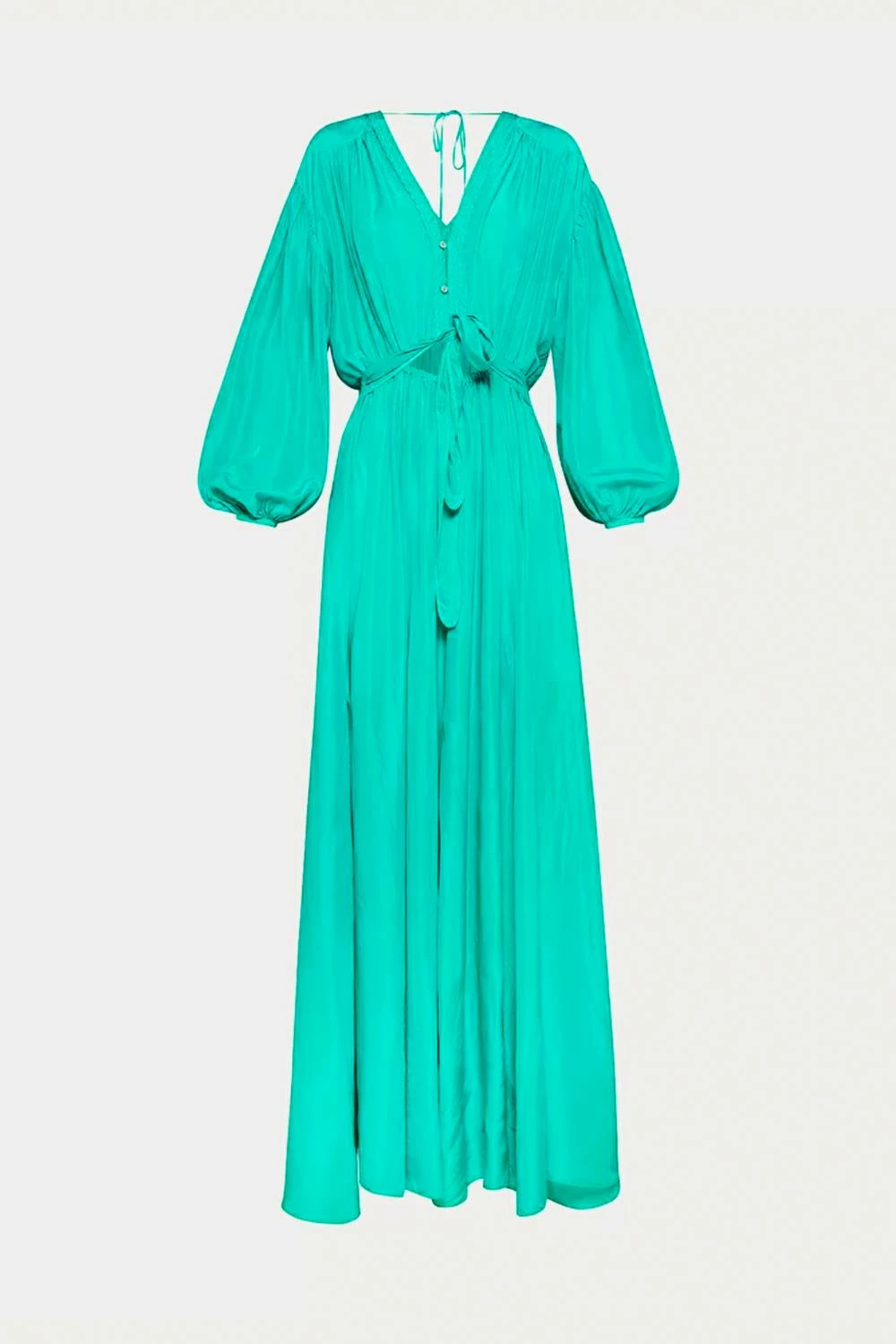 Forte Forte Habotai Silk Long Sleeve Dress in Seafoam - women - Image 3